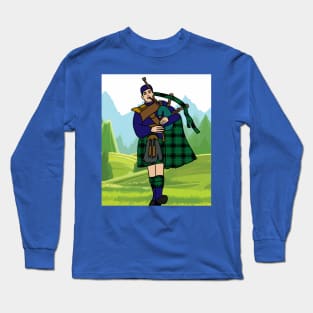 Scot With Bagpack Music Culture Long Sleeve T-Shirt